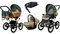 BabyLux Kinderwagen 4in1 mit Autositz für Kleinkinder – Kinderwagen für Neugeborene und Kleinkinder –– Baby Neugeborenen Kinderwagen – ISOFIX Autositzbasis – Max 15kg – Fern Leaf Gold Frame