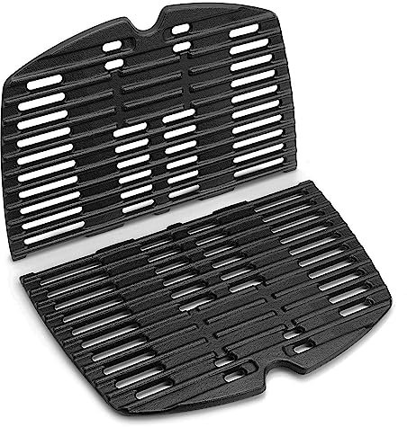 7645 Parrilla de hierro fundido para Weber Q200, Q220, Q2000, Q2200 Series, 27,3 x 38,9 cm, piezas de repuesto para parrilla Weber Grill Set con piezas de repuesto (7645-2 paquetes)