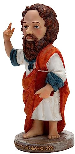 NUNETH Statue von Sokrates, Interior Collection Skulptur, Harz Dekor Figuren, Schreibtisch Ornamente, Orange