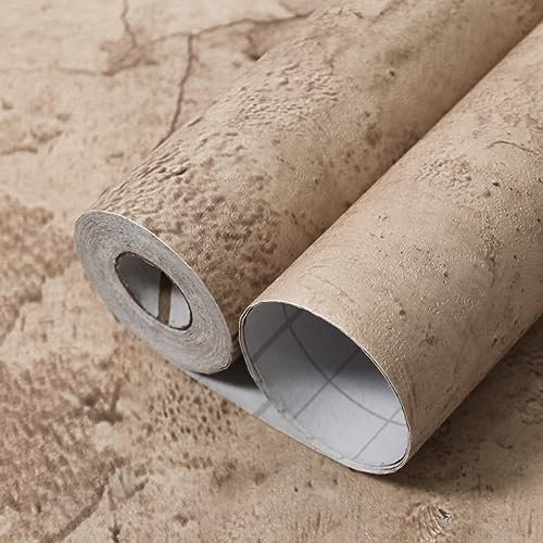 WAPANE Dark Gray Concrete Wallpaper 23.6in X 720in, Black Cement Contact Paper 3D Matte Textured, Wall Paper Pull and Stick Self-Adhesive & Removable
