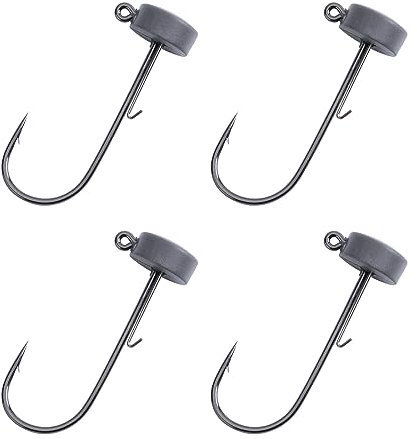 Goture Jigköpfe, Wolfram Ned Rig Jigköpfe, Wolfram Jigkopf Haken für Süßwasser Salzwasser Angeln, Ned Jig Haken, Crappie Jigs für Forelle, Barsch, Zander, Jigkopf (1/8 Unzen, 4 Stück)