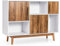 KOMFOTTEU Aparador de Comedor con 6 Compartimentos, Armario Buffet de Madera con Dispositivo Antivuelco, Mueble Auxiliar con Patas de Madera de Pino para Salón, Cocina, 95 x 31 x 76 cm (Natural)