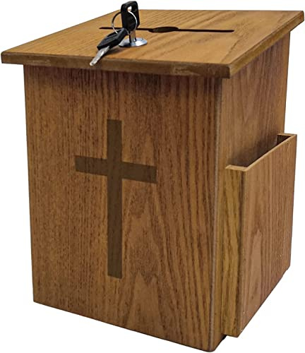 Church Collection Spendenbox 19,1 cm – Wandbefestigung oder Tischkreuz Design für Angebot, Gebet – Ideal für Kirchen – B x H x 9-7/8 – Verbessert spirituelles Geben und Unterstützung