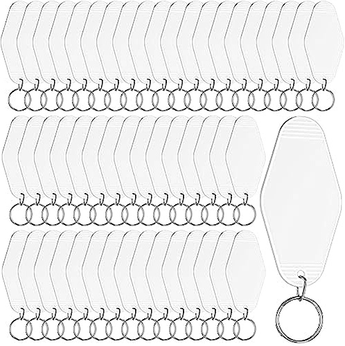 Lubrol 50 Piece Motel Keychain Blank Hotel Keychain Sublimation Vintage Keychain Bulk for DIY Crafts Ornament C