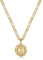 KissYan Initialen-Halskette für Damen, 14 Karat vergoldet, runde Buchstaben-Anhänger-Halskette, Hauptstadt-Monogramm-Halskette, Alhpabets von A-Z, Figaro-Kette, schicke Halskette (Goldenes K)