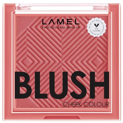 Lamel Blush Cheek Plum Color Mini - Blendable Purple Powder Blush - Enhances & Defines Shapes & Features - Shading & Contouring - 4 Universal Shades - 408 (Plum) - 3.8g / 0.13 oz