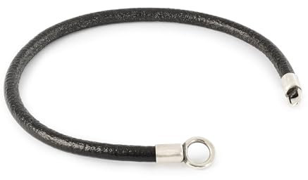 Trollbeads Original Lederarmband ohne Verschluss (22 cm, Single Lederarmband Schwarz)