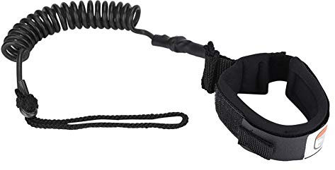 SPYMINNPOO Surfboard Leash Board Coiled Board Leash, Leichtes Stand Up Paddle Board Coiled Spring Leg Foot Rope Fußleine für Bodyboard Surfboard Paddle Zubehör (Black)