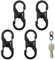 Doppelkarabiner Karabiner Klein S Karabiner - S Outdoor Camping Haken, Mini S Clip Micro Lock Mini Edelstahl Karabiner Mini Karabinerhaken 8 Förmiger 2 Öffnungen, für Outdoor Camping (Schwarz 4 Stück)