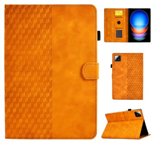 CASAFUNY Coque pour Xiaomi Pad 6S Pro 2024 12,4 Housse de Protection en Cuir PU Tablette Étui Case Flip Portefeuille Cover pour Xiaomi Pad 6S Pro 12.4 Pouces Tablet 2024, Orange