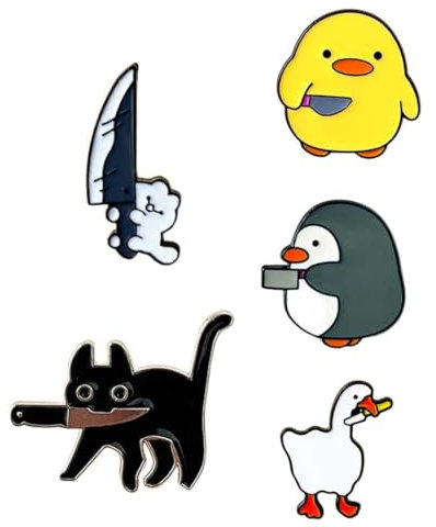 5 Stück Katzen Emaille Anstecknadel, Niedliche Neuartige Broschen Anstecknadeln Tier Dekoratives Abzeichen Zubehör, Kleidung, Tasche, Jacke, Modeschmuck, Metall