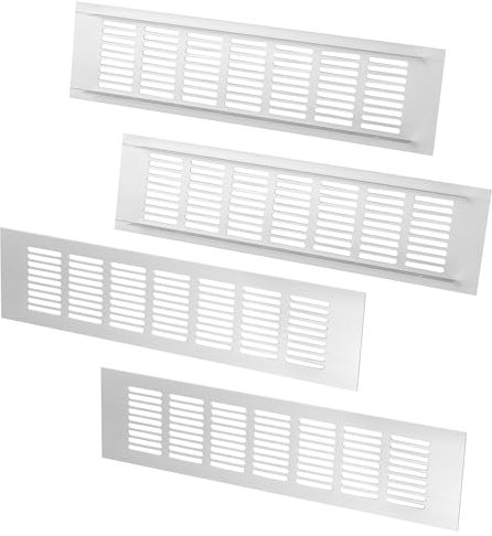 4 Pezzi Griglia di Ventilazione Rettangolari Griglia d'aria Alluminio Griglie D'Aerazione Bocchetta Areazione per Cucina, Soggiorno, Bagno, Scarpiera
