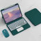 Funda con Teclado para iPad Air 5ª/4ª Generación 10,9 Pulgadas (2022/2020) con Ratón Bluetooth, Cápsula Interior Magnética de Rotación de 360 Grados con QWERTY Español Teclado Trackpad, Verde Oscuro