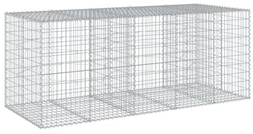 vidaXL Panier gabion avec couvercle 250x100x100 cm fer galvanisé, mur en gabion, mur de soutènement en gabion, clôture en gabion, gabion, cage gabion