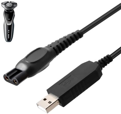 15V Shaver Charger Compatible with Philips One Blade Norelco Series 3000 5000 7000 9000 One Blade QP6520 QP6510 Beard Trimmers USB Charging Cord for Philips HQ8505 Fast Charge Replacement Power Lead
