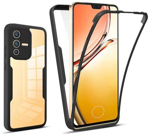 QiongniAN kompatibel mit Vivo V23 5G Hülle,Integrierte Schutzhülle für den Bildschirm kompatibel mit Vivo V23 5G V2130 V2303 Handyhülle Black