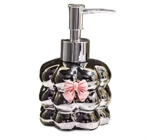 Badezimmer-Seifenspender Seifenspender for Badezimmer, Keramik, silberfarben, Handseifenspender mit Pumpe zur Abgabe von Wäschepulver, Handseife, Duschgel, Lotion, Küchenseifenspender Seifenspender(Si