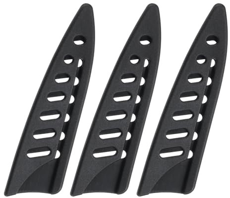 sourcing map 3 Pcs Knife Cover Sleeves, 3.9 x 1 PP Knives Edge Guard Blade Protector Universal Knife Sheath for Home Kitchen, Black