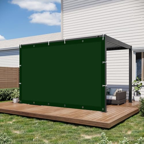 Toldo impermeable de 2,8 x 4,2 m, resistente al viento, para exteriores, patio, césped, piscina, verde oscuro