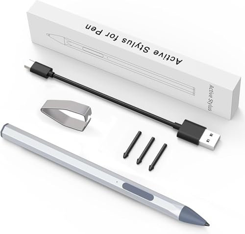 MAYDORHER Stylus Pen for ASUS Transformer/Vivobook Flip/Zenbook/Notebook Touchscreen Laptop Tablet Rechargeable, MPP 2.0 Tilt Pencil 4096 Pressure Sensitivity, for Microsoft MPP Protocol (Silver)