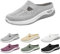 Ciabatte Ortopediche Donna,Ciabatte Donna Estive,Scarpe Ortopediche Pantofole Estive Antiscivolo Chiuse Scarpe con Plantare Estraibile Morbido Traspiranti Sneakers Leggere Casa Comode (Grigio,39)