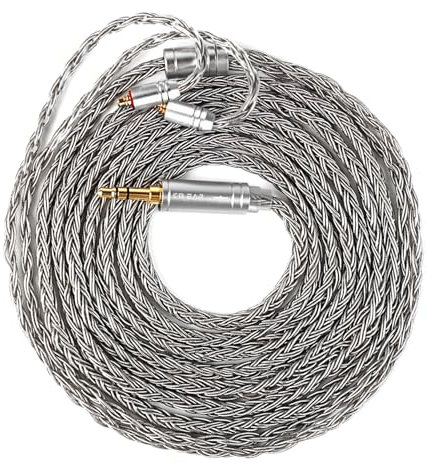 2M Long MMCX in Ear Monitor Cable, KBEAR ST24 Plus IEM Earphones Cable 16 Core 5N OCC Silver-Plated Headphone Extension Cords for Shure SE215, SE215 pro, SE846, SE315, SE425, SE535 (MMCX, 3.5mm Plug)