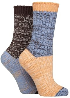 SockShop Ladies Velvet Soft Chunky Rib Boot Socks Pack of 2 Size 4-8 For Walking, Hiking & Outdoors