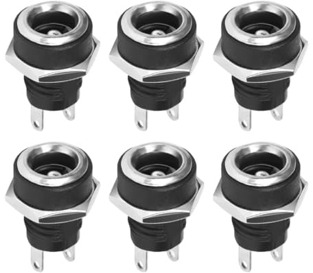 JRYXDS 6 Stück Dc Buchse 2 Pins 5.5 X 2.1Mm Hohlstecker Buchse, Dc Power Jack Buchse Steckverbinder