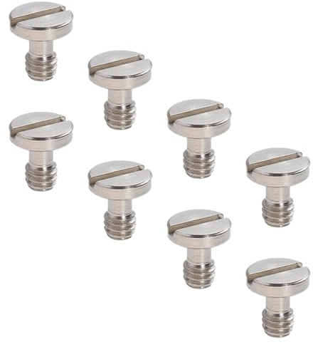 MAJORMENCH 8Pcs Tripod Quick Release Plate Screws, 1/4 Inch Iron Silver | Camera Bolt Thread Replacement Set, Lightweight for Storage and Carrying, Universal Mount Accessory