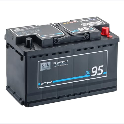 ECTIVE DC 95 Gel Batterie 12V 95Ah, Deep Cycle Versorgungsbatterie | wartungsfrei & gasungsfrei, ideal für Solar, Wohnmobil, Camper, Boot, Deep-cycle Gel Versorgungsbatterie