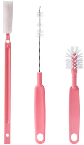 UTHCLO Set de Brosses pour Bouteille et Goupillon Rose en Abs et Nylon Crochet Suspendu, Facile à Ranger et Nettoyer L'intérieur des Bouteilles et Tasses