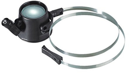 Kopfbandlupe Lupenbrille mit LED-Licht 15 X Vergrößerung Strinband Lupe Abnehmbarer Kopfband Hände Frei Brillelupe für Juweliere, Nähen, Schmuck, Elektrieker