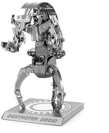 Fascinations MMS255 Metal Earth Metallbausätze - Star Wars Destroyer Droid, lasergeschnittener 3D-Konstruktionsbausatz, 3D Metall Puzzle, DIY Modellbausatz mit 2 Metallplatinen, ab 14 Jahre