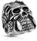 TATA GISELE © Bague Homme en Acier Inoxydable Noir - Tête De Mort - Griffes et Roses Saisissant le Crâne - Largeur 35 mm (66)