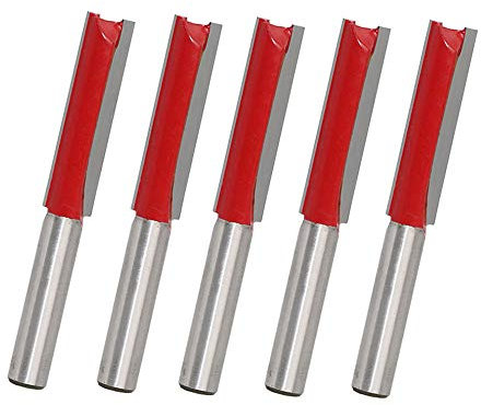 Two Flute Straight Router Bits, 5PCS 1/2 Worktop Router Cutter Bit Kitchen Worktop Router Cutter for Woodworking Groove Chisel bits - 12.7mm diameter Two Flute Carbide tips