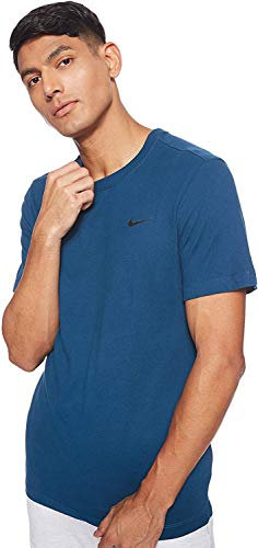 Nike M NK Dry Tee Dfc Crew Solid T-Shirt Homme Valerian Blue FR: 4XL (Taille Fabricant: 4XL-T)