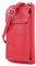 modamoda de P06 Damen Leder Umhängetasche Geldbörse Handytasche 6,5 Zoll handmade in Italy, Farbe:Rot
