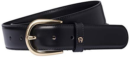 Aigner Gürtel Basic mit S-Schließe gold 126347, schwarz-90 cm