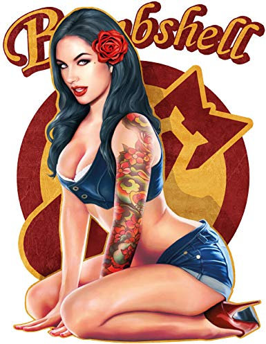 Pinup Aufkleber Bombshell Girl Sticker Nose Art USA Air Force