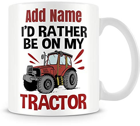MUGGZ Farmers Mug Personalised Gift - I'd Rather Be On My Tractor