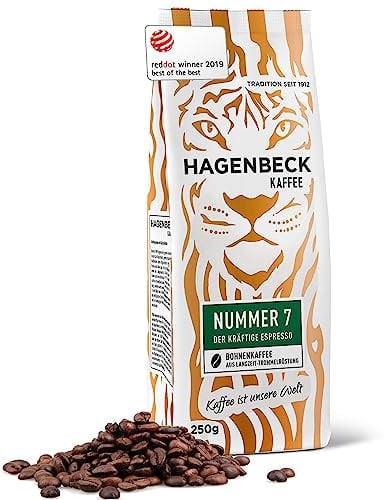Hagenbeck Nummer 7 250g | Espresso-Kaffeebohnen ganze Bohne | Kräftig & intensiv | 100% Arabica | Norddeutsche Röstung