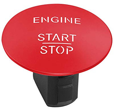 ihreesy Motor Start Stopp Drucktaste,2215450714 Keyless-Start Stop Zündschalter Motor Schalter Dekor Auto Motor Ein Knopf Startknopf Abdeckung Kompatibel für W204 W205 W212 W221 W166 W25,Rot