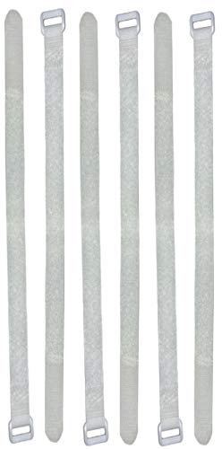 FrogJim 10x Sujetacables con cierre de gancho y bucle 50 cm blanco con hebilla - sujetacables reutilizables de gancho y bucle de 50cm – nylon KWS5010