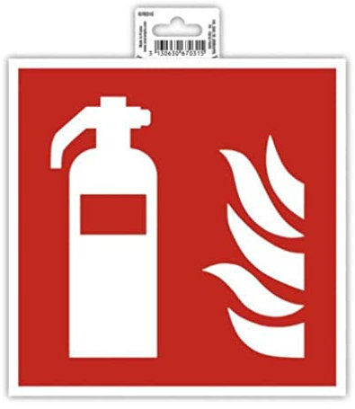 Exacompta - Ref 67031E - Señal autoadhesiva para extintor de incendios - 20 cm de tamaño - Señalización esencial para empresas, negocios y necesidades comerciales