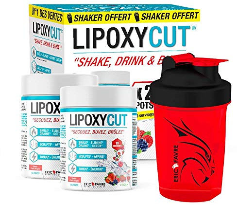 DRAINEUR BRULE GRAISSE Lipoxycut - Boisson Minceur - Shake, Drink & Burn - Brûle Graisse - Shake Perte de Poids - Programme 30 J - Laboratoire Français Eric Favre – Fruits Rouges(Shaker Offert)