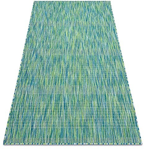 Modern Teppich FISY SISAL Schnurteppich für Wohnzimmer, Schlafzimmer, Terrasse, Küche, melange, blau 80x150 cm