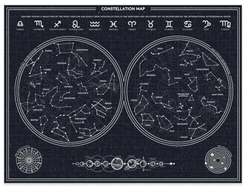 Gift Republic GR670031 Glow In The Dark Constellation Jigsaw pcs Rectangular Puzzle 300 Teile 30x40 cm Sternbild im Dunkeln leuchtend rechteckig, Schwarz