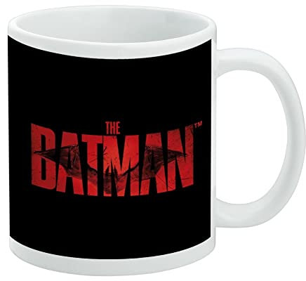 Taza de café de cerámica con logotipo de Batman, tazas de regalo novedosas para café, té y bebidas calientes, 325 ml, color blanco