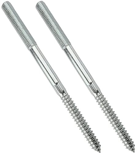 AERZETIX - C44768 - Satz von 2 Schraube mit doppelgewinde stockschrauben - stehbolzen für schraube - schraubstift - metall holz mit oder ohne dübel - Ø10x160mm - aus verzinktem stahl - farbe silber
