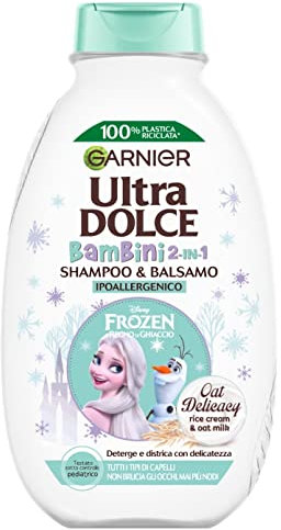 Garnier Shampoo 2in1 Ultra Dolce Delicatezza d'Avena 2in1 Kids, Per Capelli e Cute Delicati dei Bambini, 250 ml